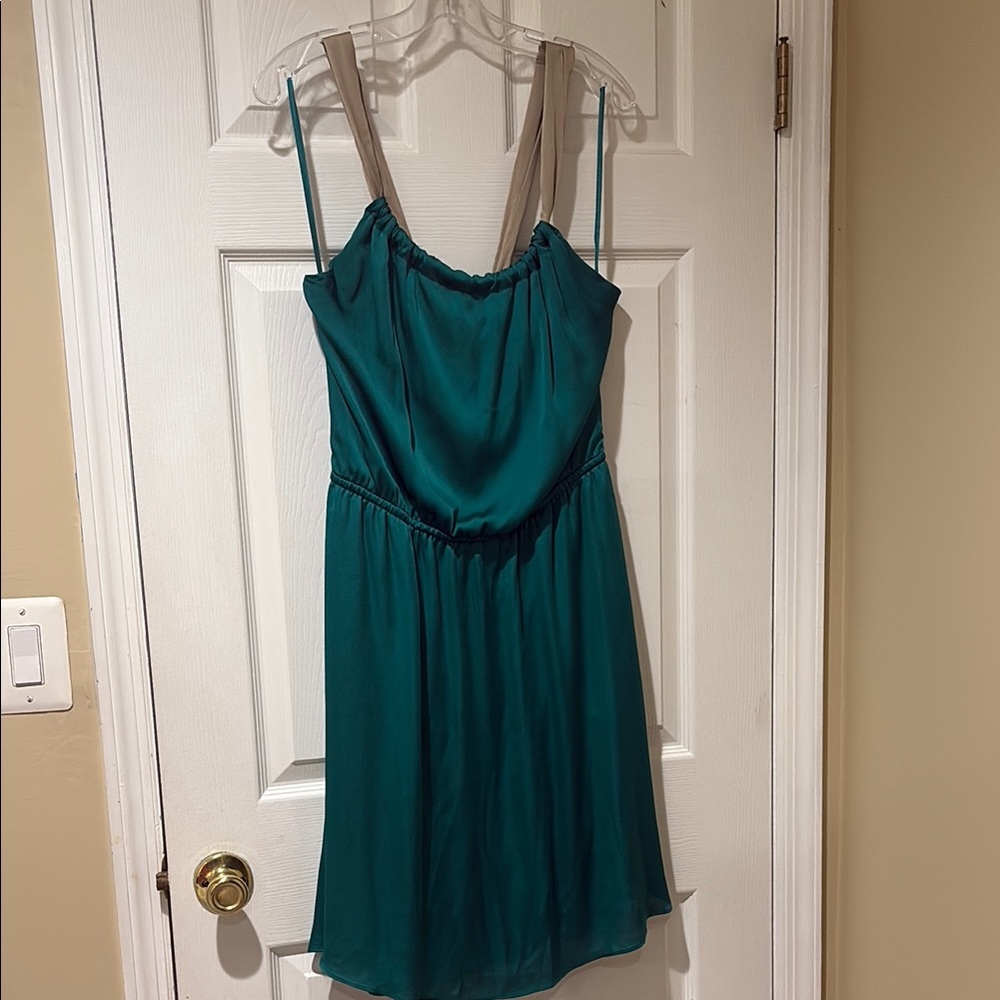 The Limited Teal and Beige Dress